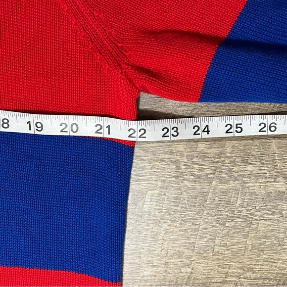 Vintage Tommy Hilfiger Sweater Men's L Striped Red Blue Pullover Knit Y2K 90s - Picture 7 of 8